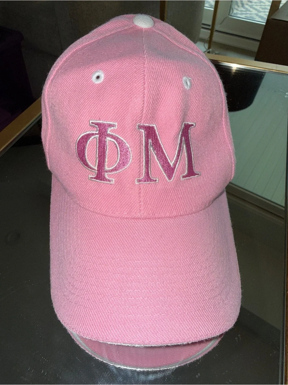 Pink Phi Mu Baseball Cap